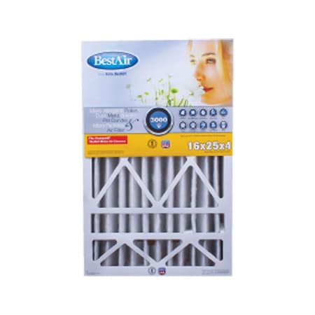 Bestair 25 x 16 x 4 in. Pleated Air Filter, 3PK BE4793
